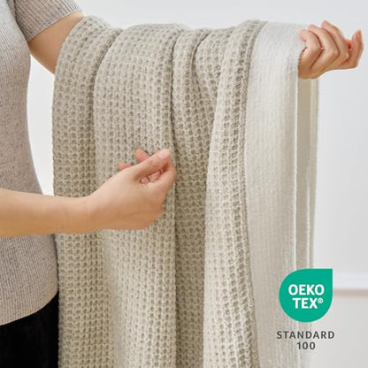 BEDELITE Soft Cozy Chenille Waffle Knit Throw Blanket,Farmhouse Boho - color: Beige, size: Throw(50"x60")