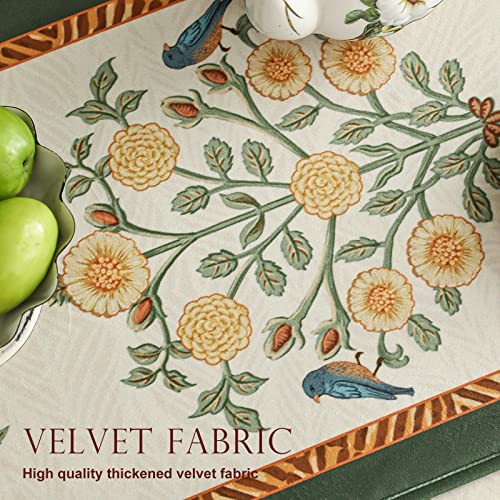Patdrea Designer Elegant French Velvet Table Runner,12"X118"-Botticelli - color: Botticelli Velvet, size: 12"*118"