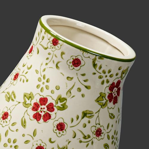Green Chinoiserie Ceramic Vase, 11 Inch Tall - color: Green, size: 11 inch