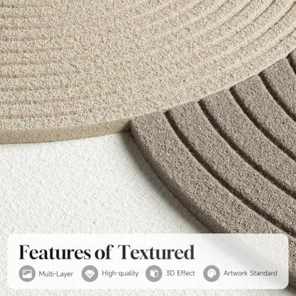 Large 3D Textured Framed Boho Neutral Abstract Wall Art, 3 Piece 24x36 inch - color: White Beige, size: 24"w X 36"h X 3pcs