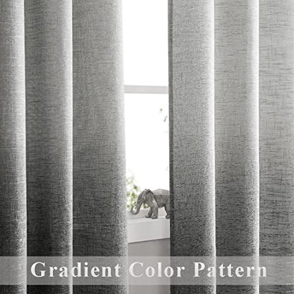 Central Park Ombre Semi Sheer Curtain, Cream White to Grey, 40" Wx108 Lx2 - color: Grey, size: 40"W x 108"L (Pack of 2)