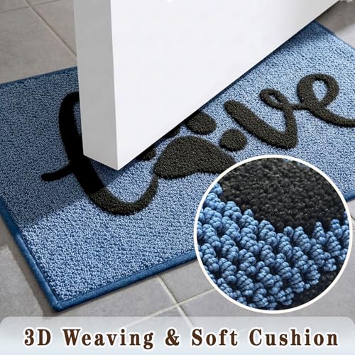 Bulijojo Dirt Trapper Door Mat, 24"x36" Non Slip Entrance Mat Blue - color: Blue, size: 2' x 3' (Rectangular)