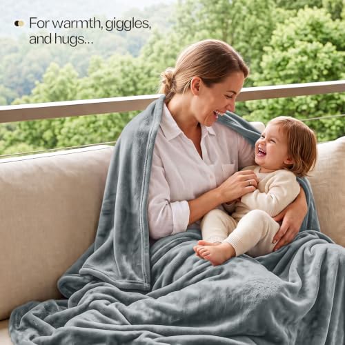 Soft Fleece Blanket for Bed Throw Size Cool Grey (50x60 Inch) - color: Cool Grey, size: Throw (50x60 Inch)
