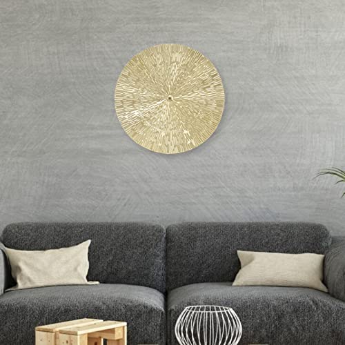 Aqur2020 Round Wall Art Decor, Gold Floating Circles Crinkle Abstract Geometric Iron Wall Art Metal Decor