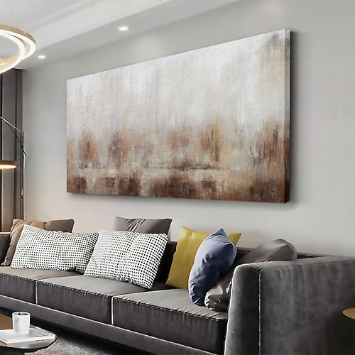 Abstract Wall Art Home Decor Wall Brown Canvas Print Wall Art Framed Modern Abstract Artwork for Living Room Bedroom Dining Room Home Office Decor 20"x40" - size: 40"L x 20"W