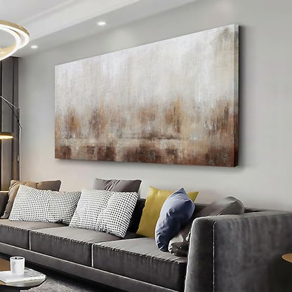 Abstract Wall Art Home Decor Wall Brown Canvas Print Wall Art Framed Modern Abstract Artwork for Living Room Bedroom Dining Room Home Office Decor 20"x40" - size: 40"L x 20"W