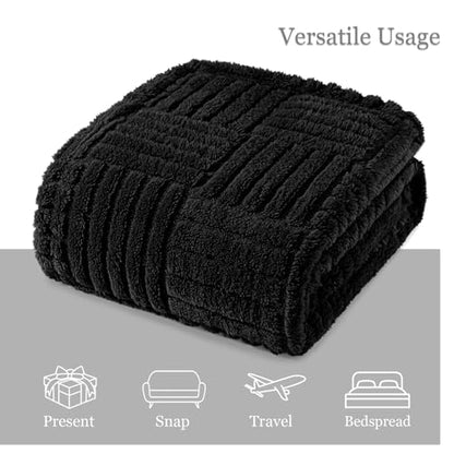 Whale Flotilla Lightweight Fleece King Size Blanket for Bed, Black - color: Black, size: King(90x104 Inch)