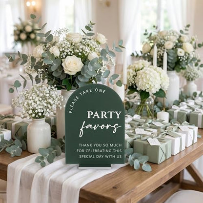 Weysat 4 Pcs Sage Green Acrylic Wedding Signs for Ceremony Reception - color: Sage Green