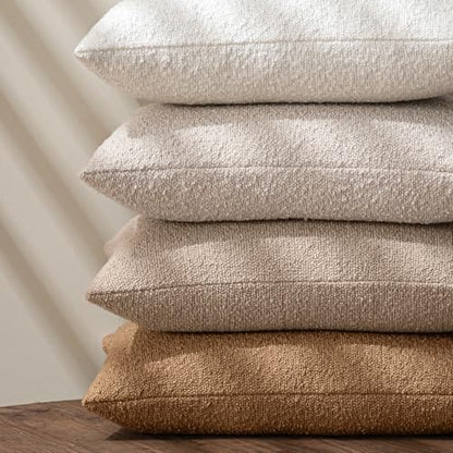 MIULEE Textured Boucle Lumbar Pillow Cover for Bed 12x20 Khaki - color: Khaki, size: 20" x 12" (Pack of 1)