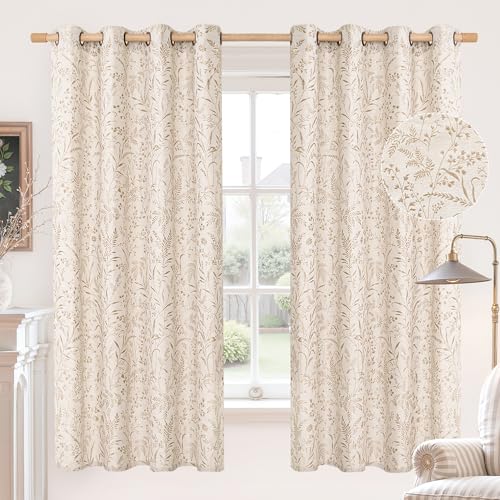 BGment Oatmeal Linen Curtains 63 Inch Length for Living Room 2 Panels - color: Oatmeal, size: 52"W x 63"L (Pack of 2)