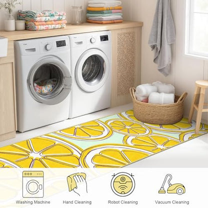 AooHHooA 2x6 Lemon Runner Rug, Washable Hallway Runner Rug, Yellow - color: Lemon-1, size: 2' x 6' (Runner)