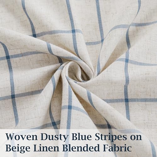 Buffalo Plaid Kitchen Curtain Valances Rod Pocket 55"x15"x1 - color: Plaid Beige/Dusty Blue, size: 55"W x 15"L (Pack of 1)