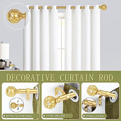 TANGWIN Farmhouse Curtain Rod Adjustable 18-45",Heavy Duty Boho,Brass Gold - color: Brass Gold, size: 18-45" & 1pack