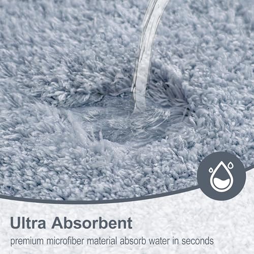 Bathroom Rugs Non Slip 24"x16" Soft Absorbent Bath Mat, Blue Grey - color: Blue Grey, size: 24" x 16" (Rectangular)