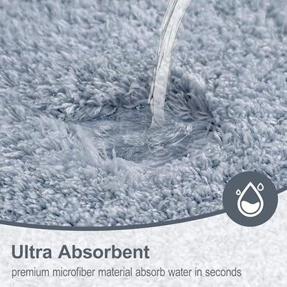 Bathroom Runner Rug 60"x24", Non Slip Long Bath Mat, Blue Grey - color: Blue Grey, size: 60" x 24" (Rectangular)