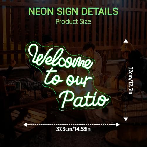 Welcome to Our Patio Neon Sign Wedding Green Plants Outdoor Neon - color: Colorful-A-welcome