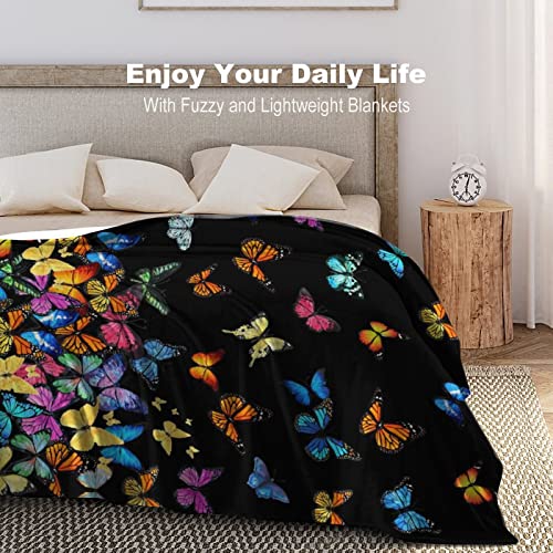 Butterfly Blanket Beautiful Butterfly Throw Blanket Ultra Soft Blankets Lightweight Cozy for Bed Couch Sofa 50"x40" - color: Butterfly 1, size: 50"x40"
