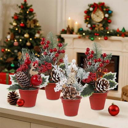 winemana Mini Christmas Tabletop Trees Centerpieces Decorations for Office - size: Style 4