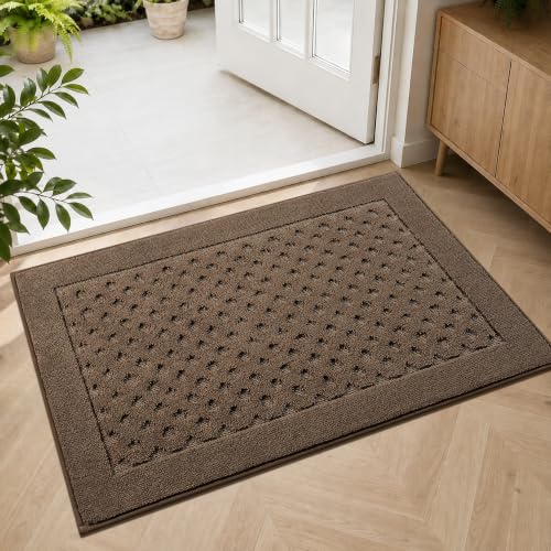Dirt Trapper Door Mat 20"x 32", Non-Slip Entryway Rugs, Brown - color: Brown, size: 20" x 32"