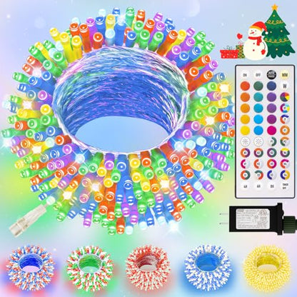LitHome Color Changing Christmas String Lights Connectable 33Ft 100 LED - color: Clear Wire, size: 100LED / 33FT