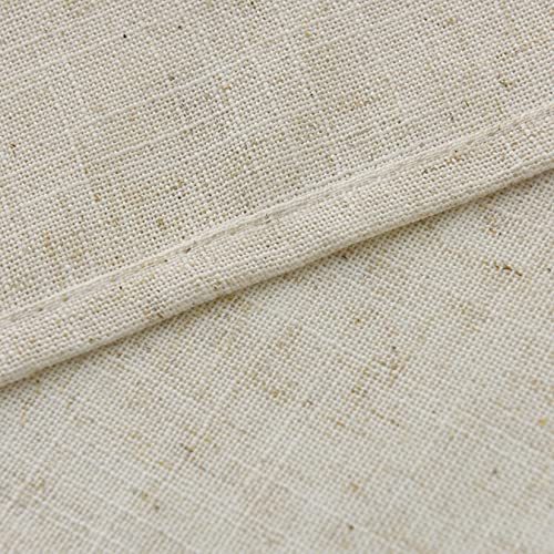 Valea Home Linen Kitchen Curtains 36 Inch Length Rustic Farmhouse Crude Short Cafe Curtains Rod Pocket Tiers for Small Window Bathroom Basement, Natural, 2 Panels - size: 26"W x 36"L (Pack of 2)