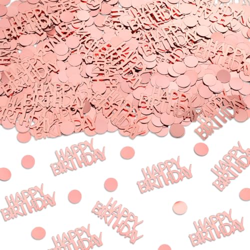 MARFOREVER Rose Gold Happy Birthday Confetti for Table Decorations - style: Rose Gold Birthday