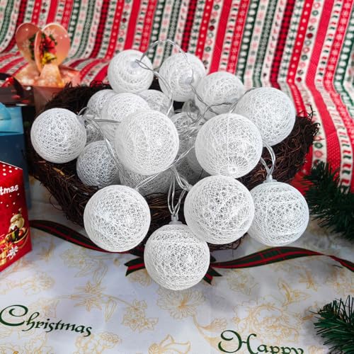 Gardeningwill 3M/10Ft 30 Warm White Ball LED Xmas Wedding Battery Operated String Fairy Light - color: Warm White