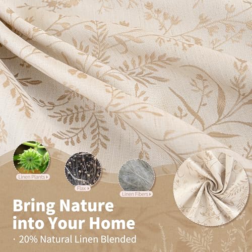 BGment Oatmeal Linen Curtains 63 Inch Length for Living Room 2 Panels - color: Oatmeal, size: 52"W x 63"L (Pack of 2)