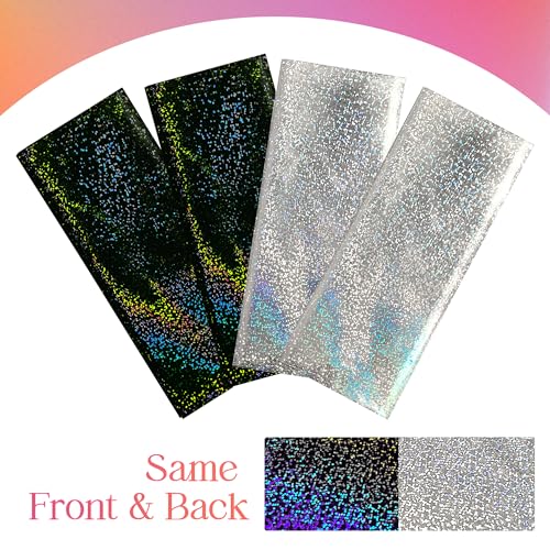 Just Shimmer 2 Pcs Black & Silver Holographic Laser Tablecloths Shiny Plastic Table Cloths 40" x 108" Black and White Classical Halloween Events Birthday Party Decor Anniversary Supplies - color: Black & Silver