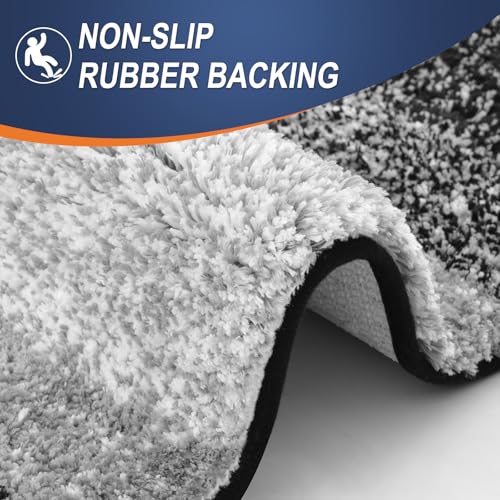 OLANLY Small Bathroom Rugs 24x16, Extra Soft Absorbent Microfiber Bath Rugs - color: Black, size: 24" X 16"