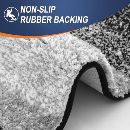 OLANLY Small Bathroom Rugs 24x16, Extra Soft Absorbent Microfiber Bath Rugs - color: Black, size: 24" X 16"