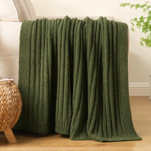 Battilo Olive Green Throw Blankets for Couch, Soft Throw Blanket, 60"x80" - color: Olive Green, size: 60"x80"