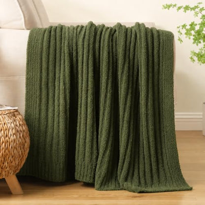 Battilo Olive Green Throw Blankets for Couch, Soft Throw Blanket, 60"x80" - color: Olive Green, size: 60"x80"
