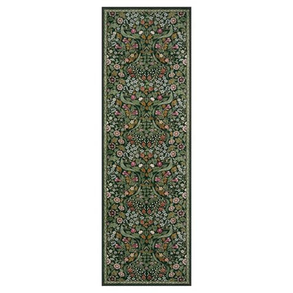 Lahome Green Floral Runner Rug, 2.6x8 Washable Botanical Hallway Runner Rug - color: Green, size: 2'6'' x 8'