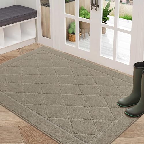 BEQHAUSE Dirt Trapper Door Mat 32" x 48", Doormat Non-Slip, Beige - color: Beige, size: 32" X 48" (Rectangular)