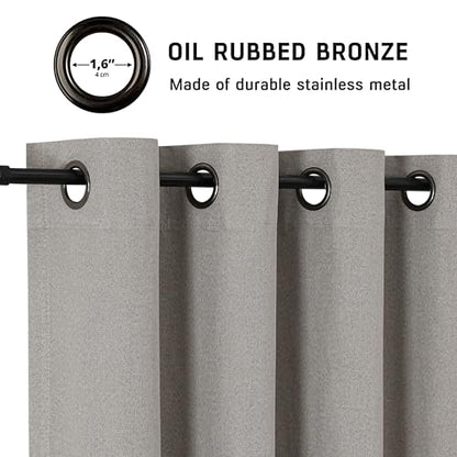 THOOO 100% Blackout Curtains Natural Linen Textured Blackout Curtains 63 Inch Length for Bedroom Living Room Nursery, Farmhouse Thermal Insulated Grommet Curtains Room Darkening 2 Panels,Linen - color: Linen, size: 52"W x 63"L (Pack of 2)