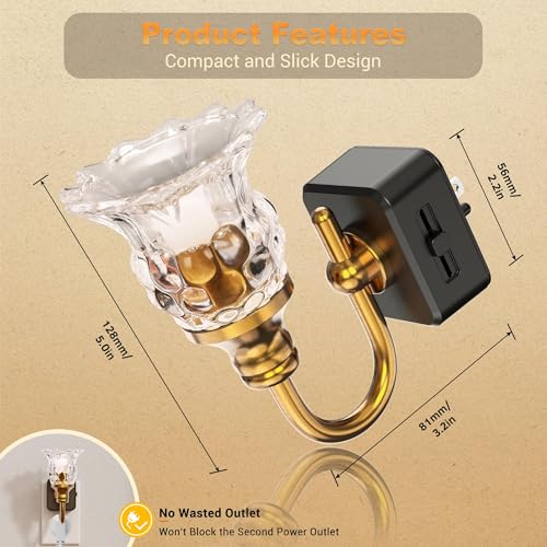 JandCase Night Light, Floral Night Lights Plug into Wall 2 Pack - color: Pineapple Flower