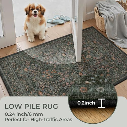 2x6 Runner Rug, Black Rug Washable Kitchen Rugs for Bedroom, Black - color: Black, size: 2' x 6' (Runner)