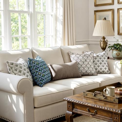 MIULEE Fall Floral Throw Pillow Covers 20x20 Set of 2, Brown - color: Brown, size: 20" x 20" (Pack of 2)