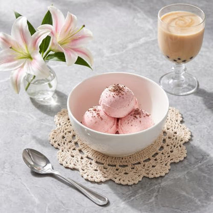 30 oz Ceramic Bowls Set of 6, 6 Inch Off-White Soup & Cereal Bowls - size: 6 inch 30 oz (White Rim)