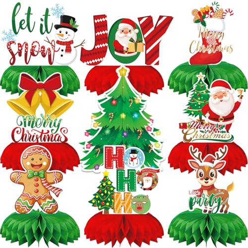 Christmas Table Centerpieces - Christmas Table Decorations for Christmas Party Decorations, 9Pcs
