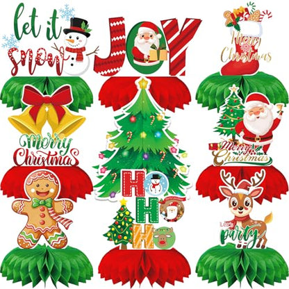 Christmas Table Centerpieces - Christmas Table Decorations for Christmas Party Decorations, 9Pcs