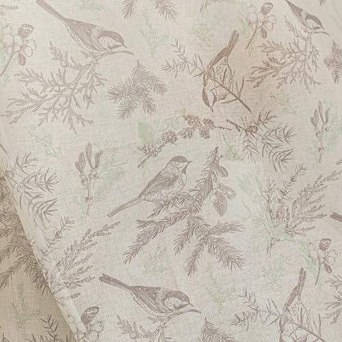 Birds Sheer Curtains 54 inch Long, Fringed Edges and Textured Semi Sheer Curtains Large Window Treatments for Living Room/Bedroom, 2 Panels - color: Birds, size: 52"W x 54"L (Pack of 2)