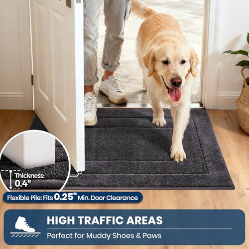 PURRUGS Kitchen Rug, Kitchen Mat, 24" x 35.5", Charcoal - color: Charcoal, size: 24" X 35.5"