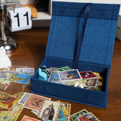 Photo Storage Box 5x7, Keepsake Box - Blue - color: Navy Blue, size: 5"x7"