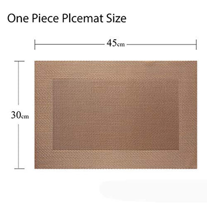 PIGCHCY Placemats Vinyl Washable Table Mats Elegant Non-Slip Placemats for Dinner Table Set of 4 (Champagne) - color: Box2: Deep Champagne, size: 4 Placemats