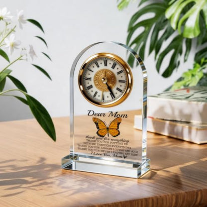 WKYAER Acrylic Desk Clock for Mom, Sentimental Keepsake with Heartfelt Message, Thank You Mom for Everything, Family Appreciation Gift, Mother's Day Birthday Gift from Daughter, 4.3 x 7.8 in - color: Gift 17
