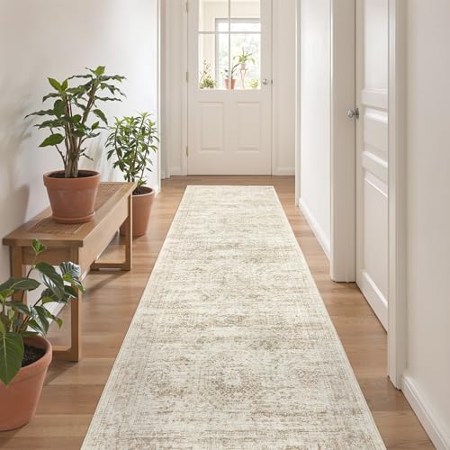 2x8 Runner Rug Non Slip,Washable Hallway Runner Rug,Beige - color: Beige/Ivory, size: 2' x 8' (Runner)