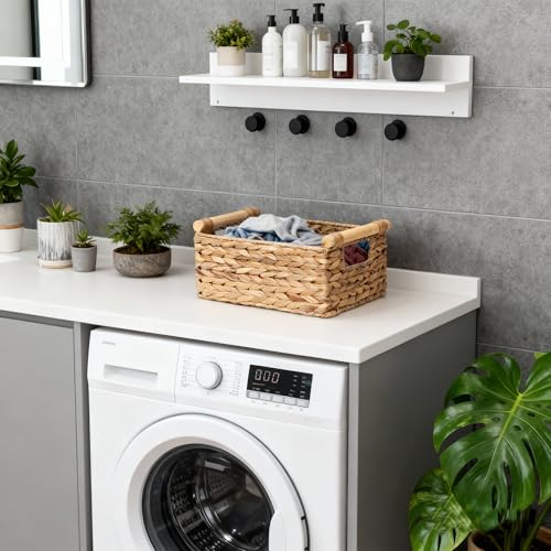 Rectangle Water hyacinth wicker storage basket Organizer(Small) - size: Small