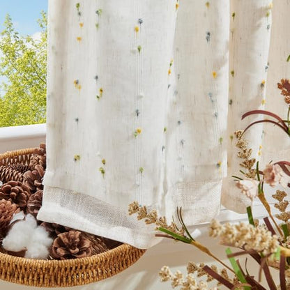 jinchan Kitchen Valance Curtain Double Layers, 50x16, 1 Panel, Sunlit Grove - color: Double | Dottie Sunlit Grove, size: 50"W x 16"L (Pack of 1)